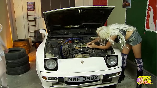 Before servicing the car the busty Paige Ashley and Dolly Delight satisfy their lesbian cravings