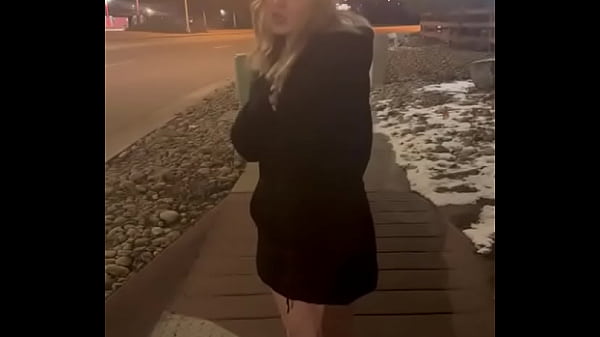 Crossing the street fully naked dancing and twerking as cars drive by