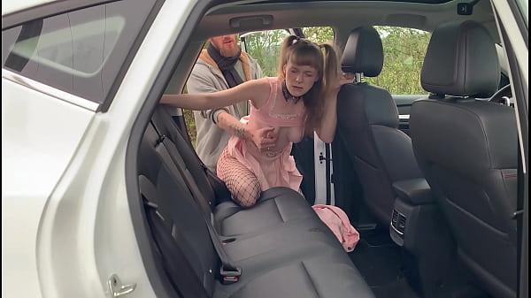 Young French Blonde Gets Fucked in the Car, in Front of Her Boyfriend
