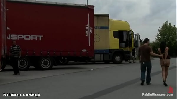 Euro slut fucked in truck parking