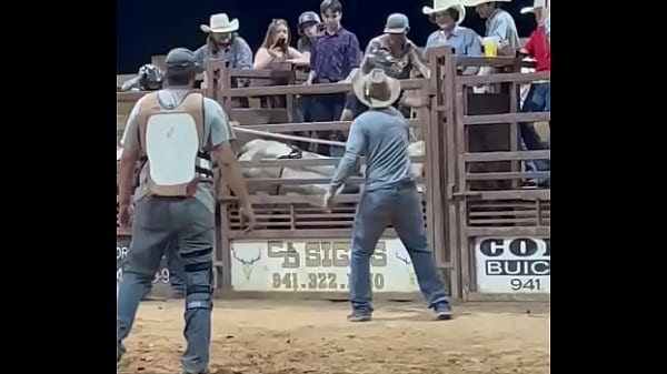 My step son first time riding a bull and going for round 2