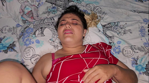 BLONDE GETS FUCKED IN A RED BLOUSE ON THE EDGE OF THE BED.