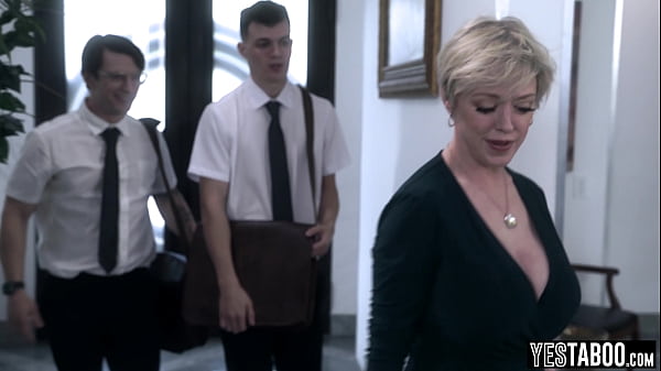 Two big cock teen preachers threesome with a huge boobs mature MILF