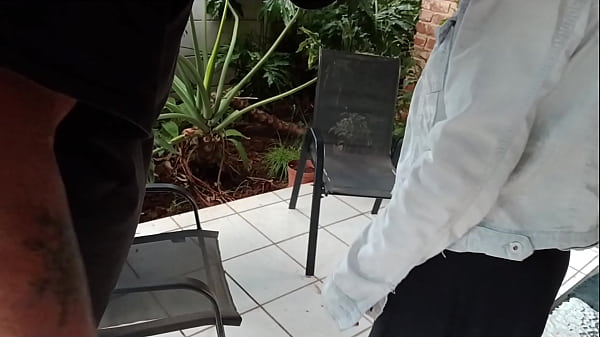 Shy Stepsister got her virginity broken by her stepbrother while his friend is bussy mastrubating outside in the garden