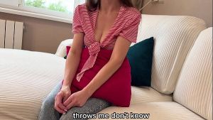 Real Cheating on Wife with her Stupid Friend while Wife is in the Kitchen – Russian Amateur with Conversations and English Subtitles