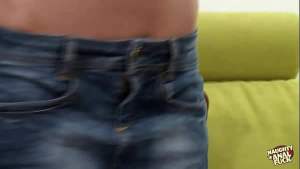 Redhead milf in a DP threesome loves being covered in cum