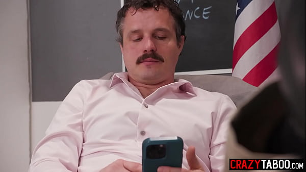 Petite blonde student Haley Spades fucks whole classroom during gangbang