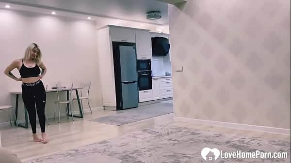 Yoga session turns into a blowjob in POV