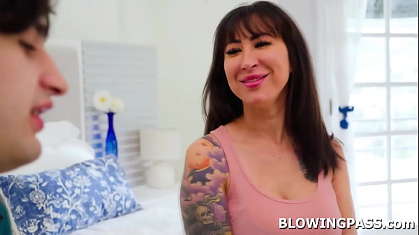 Big tits stepmom giving stepson blowjob