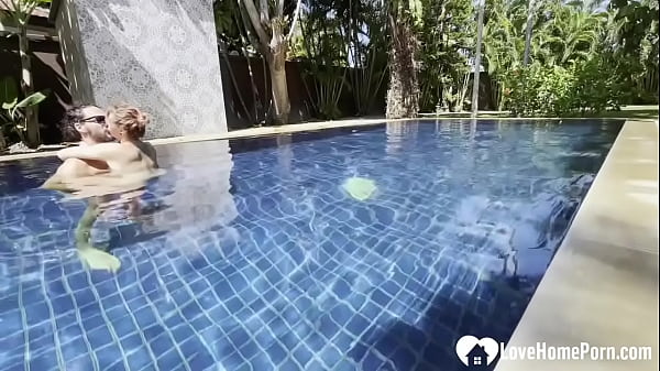 Hot Babe Takes a Swim and Gets My Cock Poolside