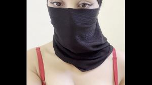 Arab Hijab Girl in Niqab Teases Her Big Boobs and Perfect Round Tits