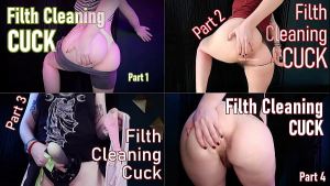 FILTH CLEANING CUCK BUNDLE – Preview – PARTS 1-4 – 25% Off Nude Asshole Pussy Closeups, Chastity Slave Domination POV Oral Tasks by Miss Faith Rae with Strapon, Degradation, and Cuckolding