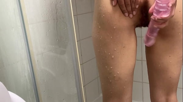 Real Amateur – Teen Arab Fucking myself in shower with a huge dildo makes me cum During Eid