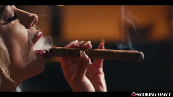 Horny Milf with HUGE Tits Masturbating and Giving Blowjob While Smoking a 9 Inch Cigar