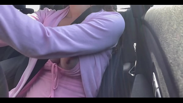 Italian big tits Milf Driving around showing her juicy tits fetish sesh