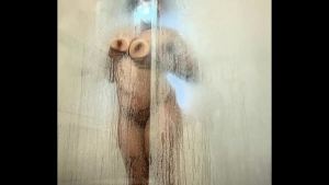BBW Ebony Shower Tease Showing Big Ass and Big Boobs Naked