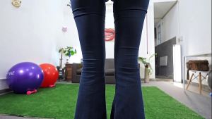 The Ass in Jeans Perfection!! Thigh Gap, Cameltoe, Skinny Legs, Big Round Ass! A Doll!