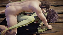 3D Porn – Sexy Goblin Girl gets creampied by human male