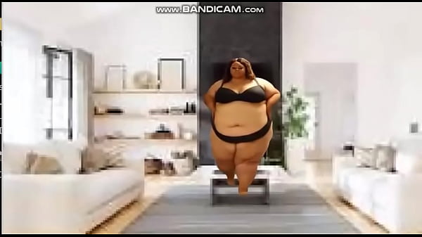 Over 350# SSBBW Big Breasts Latina/Black exercises (Solo, AI-Generated, A070605c)