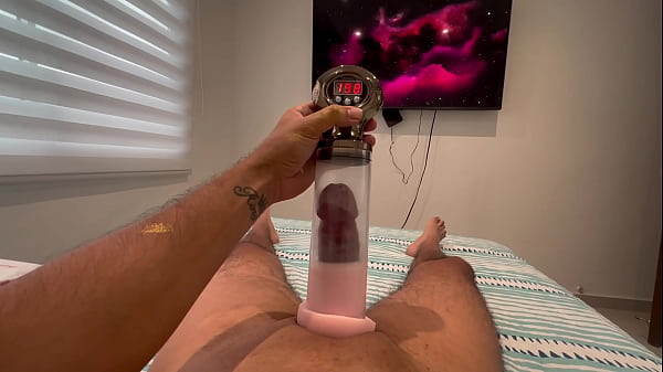 My horny roommate catches me masturbating with my new toy.