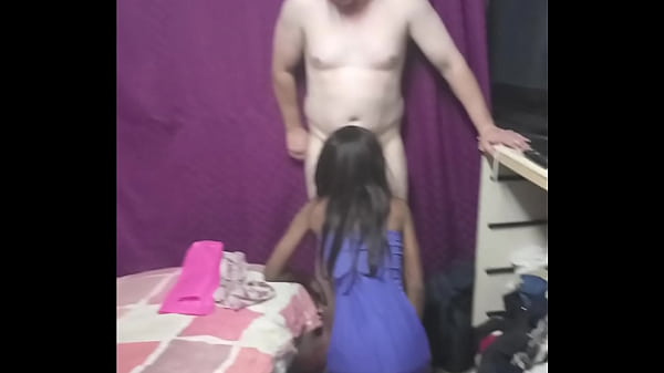 Domestic sucks bosses cock on her knees then get fucked doggystyle