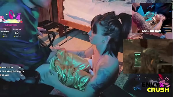 gamer girl in kitty bikini drools all over his cock