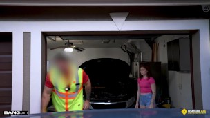 Roadside XXX – Katerina Deville Gets Work Done On Her Car And Her Pussy