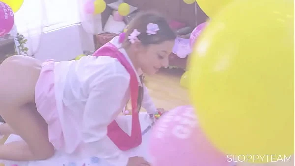 Birthday Cake Smashed  Deep Throat Food Fetish