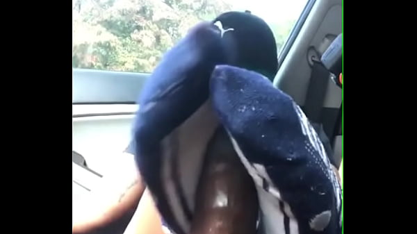 Sexy black babe giving footjob to bbc