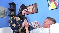 This sexy and hot muslim lady in hijab wants his hard cock very much!
