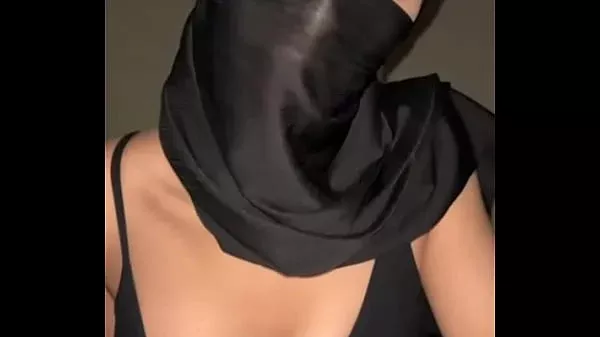 Solo hijab tease • muslim girl grabs her arab boobs like a nasty tit-hungry slut