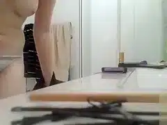 Amateur with a bush takes a shower