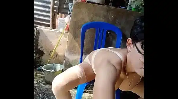 An Amateur Shemale Masturbate In The Open Bathroom Nervously