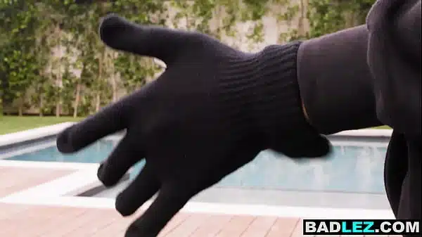 Asian teen burglar fucks petite lesbian partner during a robbery