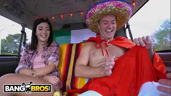 BANGBROS – Little Latin Minx Natalie Brooks Is Totally DTF In A Van With Strangers And A Maraca In Her Pussy