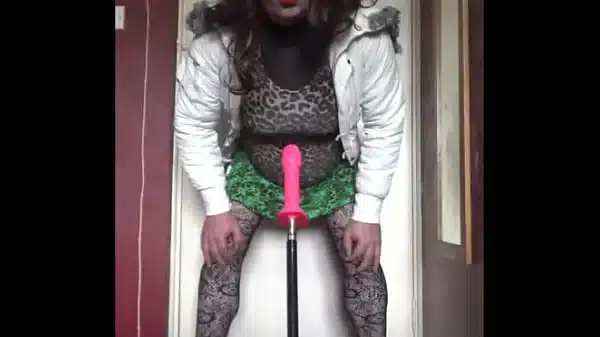 bisexual crossdresser wants to be filmed while getting his anal pussy fucked by a real cock instead of this dildo machine fucking him part 5