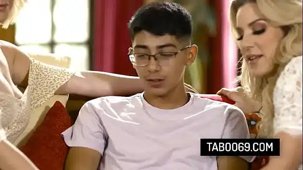 Busty stepmom Kit Mercer don’t mind sharing her stepson’s dick with her bestie Kayla Paige