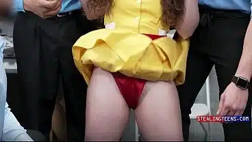 Curly Hair Petite Cashier Learns Her Lesson Through Justice Gangbang