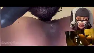 Dildo Mask Ebony Squirting while watching XVIDEOS Reaction WAP!!