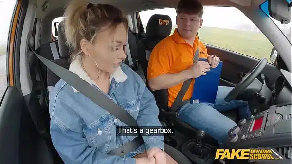 Fake Driving School Sexy big boobs wife gives blowjob and hard fuck in exchange for more lessons
