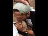 Fat Cock Sucking in the Woods by Horny Amateur