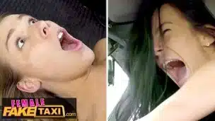 Female Fake Taxi – Two babes nick a black London taxi for lesbian sexual adventure