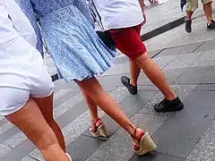 Hot Brunette In YSL High Heels Wedges