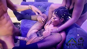 I invited my bestie friend over to fuck my man. Two Bi-Sexual Lesbian Fuck With Strap-on Until They Get Caught By Boyfriend.