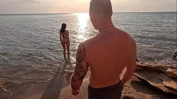 I took slender Eva Tender to a beautiful place by the sea and received thanks in the form of anal