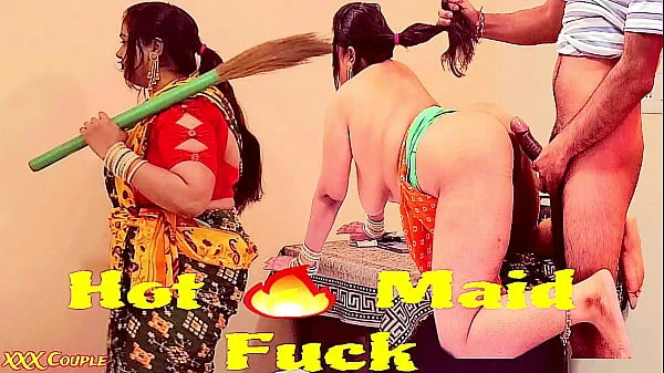 In winter,  I caught my beautiful maid and fucked her hard.