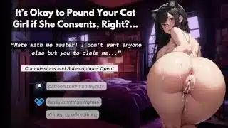 It’s Okay To Breed Your Cat Girl If She Consents, Right?… (sloppy blowjob + impregnation)