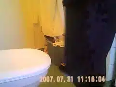 My aunty goes pee and wipes clean in her bathroom