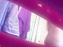 Nepalese girl showering