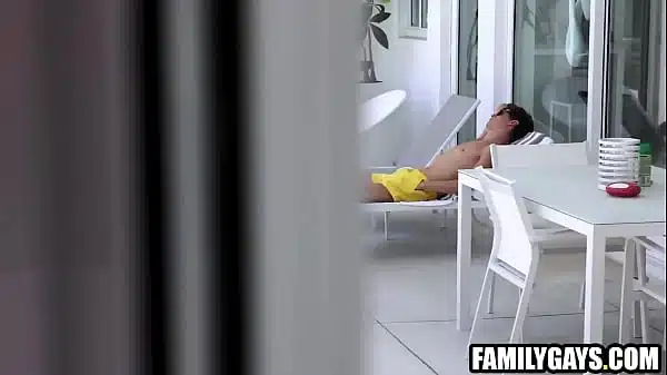 Pervy Stepdad Puts Sunscreen On Stepson’s Cock